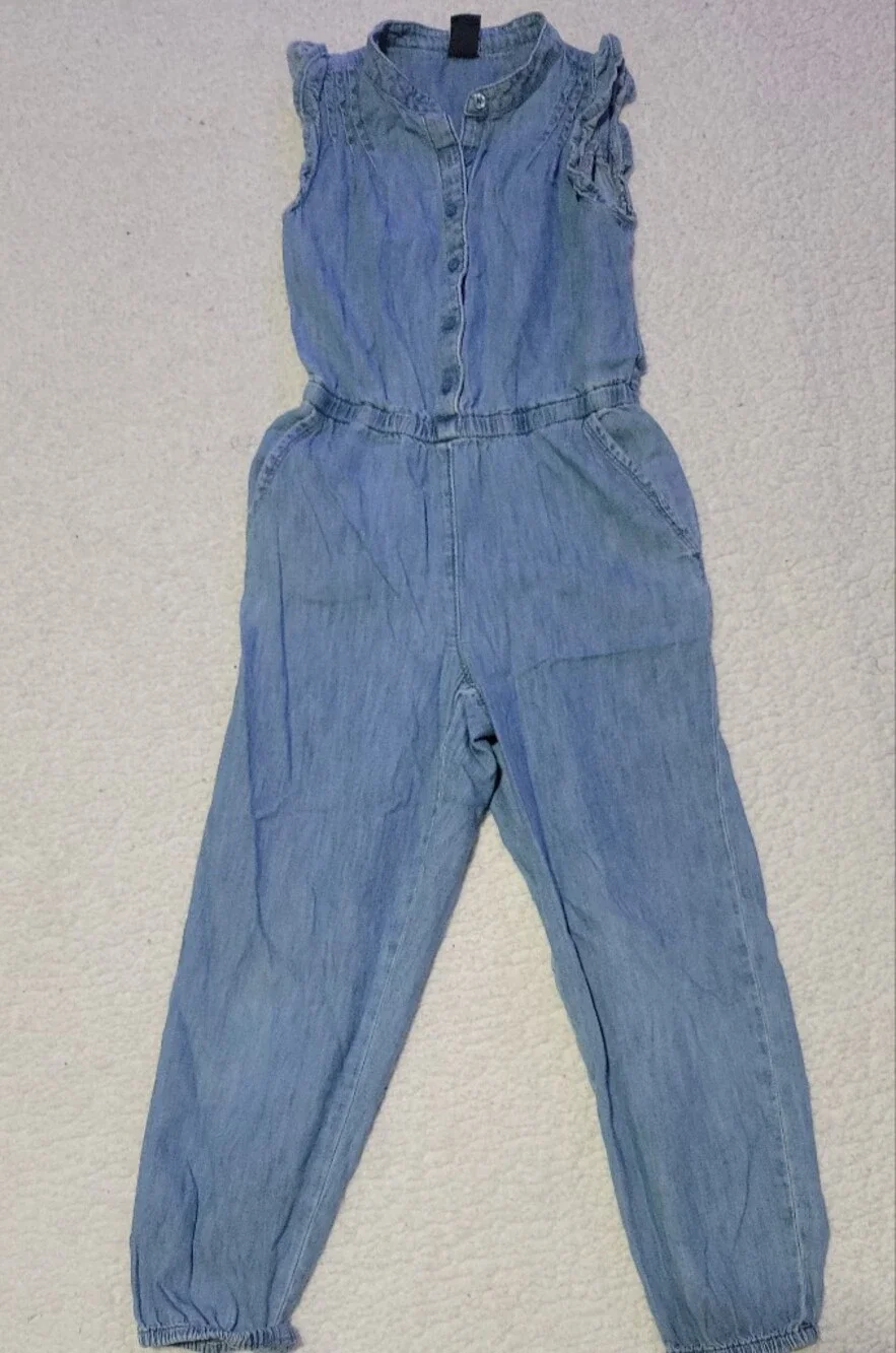 GAP Light Blue Denim-Style Girls' One-Piece Jumpsuit